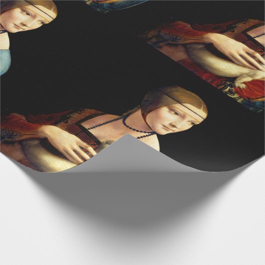 Frau mit einer Ermine von Leonardo Da Vinci Geschenkpapier (Ecke)