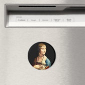Frau mit einer Ermine von Leonardo Da Vinci Magnet (In Situ (Geschirrspüler))