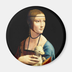 Frau mit einer Ermine von Leonardo Da Vinci Magnet