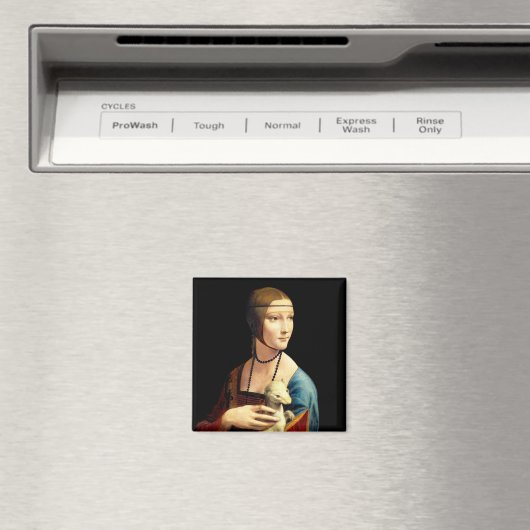 Frau mit einer Ermine von Leonardo Da Vinci Magnet (In Situ (Geschirrspüler))
