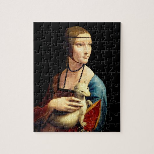 Frau mit einer Ermine von Leonardo Da Vinci Puzzle (Vertikal)