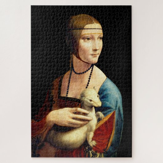 Frau mit einer Ermine von Leonardo Da Vinci Puzzle (Vertikal)