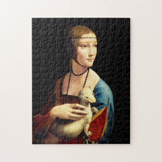Frau mit einer Ermine von Leonardo Da Vinci Puzzle (Vertikal)