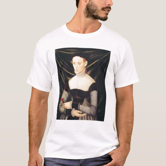 Frau mit einer Gartennelke T-Shirt (Vorderseite)