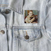 Frau mit einer Katze durch Pierre-Auguste Renoir Button (Beispiel)