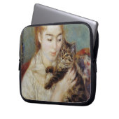 Frau mit einer Katze durch Pierre-Auguste Renoir Laptopschutzhülle (Vorderseite Links)