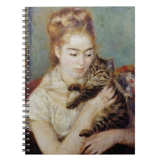 Frau mit einer Katze durch Pierre-Auguste Renoir Notizblock (Vorderseite)