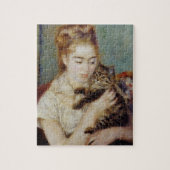 Frau mit einer Katze durch Pierre-Auguste Renoir Puzzle (Vertikal)