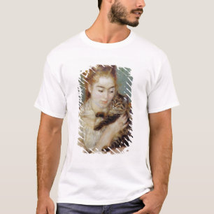 Frau mit einer Katze durch Pierre-Auguste Renoir T-Shirt