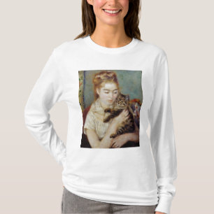 Frau mit einer Katze durch Pierre-Auguste Renoir T-Shirt