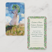 Frau mit einer Sonnenschirm-Claude Monet-Kunst Visitenkarte (Vorne/Hinten)
