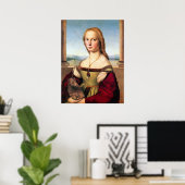 Frau mit Einhorn von Raphael - Poster/Print Poster (Heimbüro)