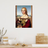 Frau mit Einhorn von Raphael - Poster/Print Poster (Küche)