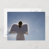 Frau mit Engelsflügeln, hinten, drei Postkarte (Vorne/Hinten)