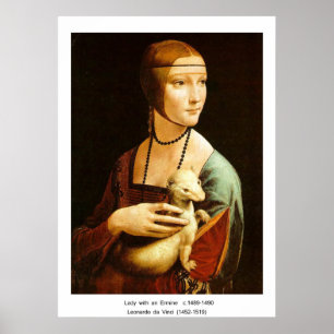Frau mit Ermine, Leonardo Da Vinci Poster