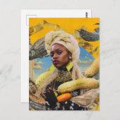 Frau mit exotischen Früchten Postkarte (Vorne/Hinten)