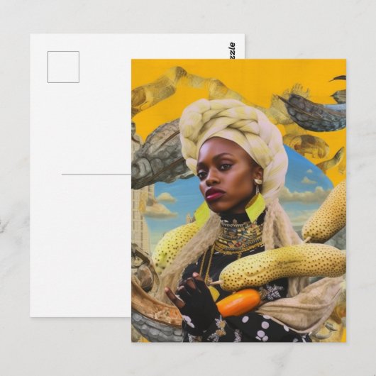 Frau mit exotischen Früchten Postkarte (Vorne/Hinten)