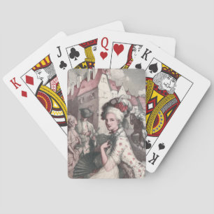 Frau mit Fächer in Nieuw Amsterdam Spielkarten