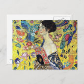 Frau mit Fan durch Gustav Klimt Postkarte (Vorne/Hinten)