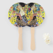 Frau mit Fan von Gustav Klimt Fächer (Vorne und Hinten)