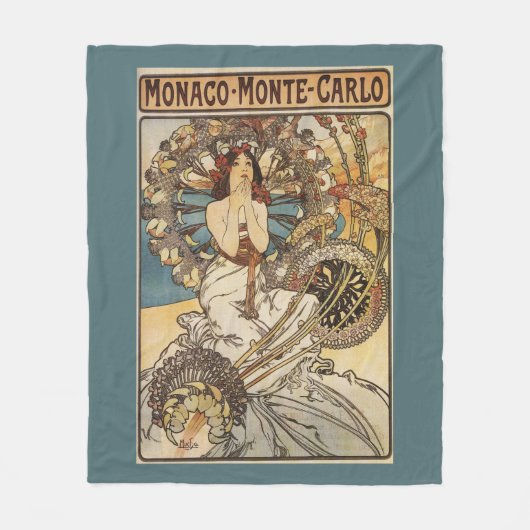 Frau mit Federn - PLM Bahnreise-Plakat Fleecedecke (Vorderseite)