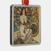Frau mit Federn - PLM Bahnreise-Plakat Ornament Aus Metall (Rechts)