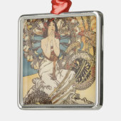 Frau mit Federn - PLM Bahnreise-Plakat Ornament Aus Metall (Links)