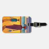 Frau mit Fischen Gepäckanhänger (Vorderseite horizontal)