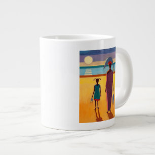Frau mit Fischen Jumbo-Tasse