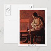 Frau mit Flöhe von La Tour Georges de la Postkarte (Vorne/Hinten)