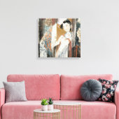 Frau mit Floral Hairpin Leinwanddruck (Insitu (Wohnzimmer))