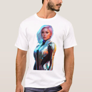 Frau mit futuristischer Schönheit T-Shirt