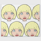 Frau mit gelbem Haar Geschenkpapier (Flach)