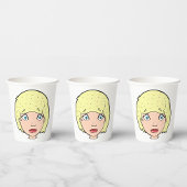 Frau mit gelbem Haar Pappbecher