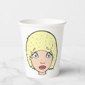 Frau mit gelbem Haar Pappbecher (Vorderseite)