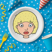 Frau mit gelbem Haar Pappteller