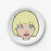 Frau mit gelbem Haar Pappteller (Vorderseite)