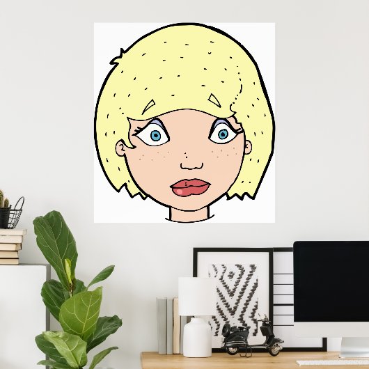 Frau mit gelbem Haar Poster (Heimbüro)