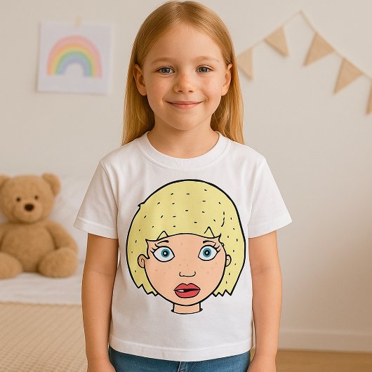 Frau mit gelbem Haar T-Shirt
