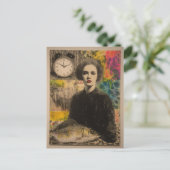 Frau mit gemischten Medien Postkarte (Stehend Vorderseite)