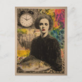 Frau mit gemischten Medien Postkarte (Vorderseite)