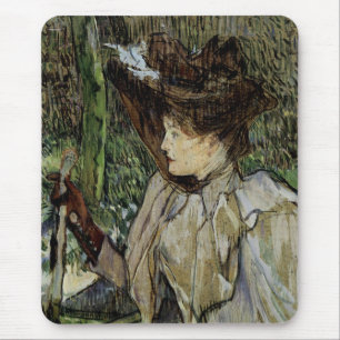 Frau mit Gloves von Toulouse-Lautrec Mousepad