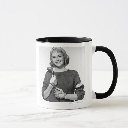 Frau mit Golfschläger Tasse (Rechts)