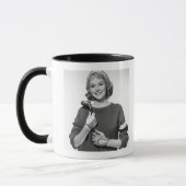 Frau mit Golfschläger Tasse (Links)