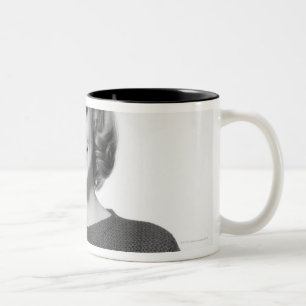 Frau mit Golfschläger Zweifarbige Tasse