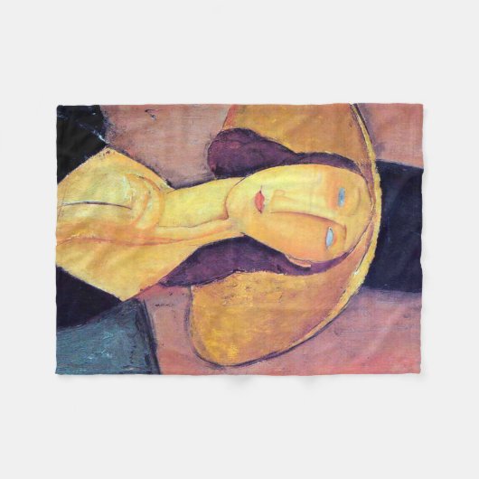 Frau mit Großhut, Modigliani Fleecedecke (Vorderseite (Horizontal))