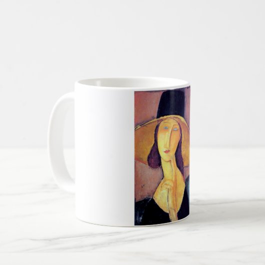 Frau mit Großhut, Modigliani Kaffeetasse (Vorderseite Links)