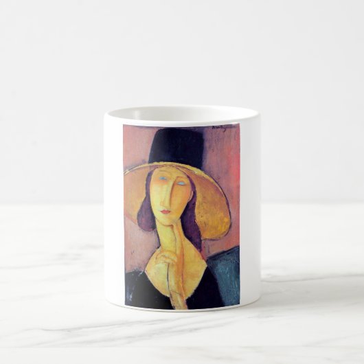 Frau mit Großhut, Modigliani Kaffeetasse (Mittel)