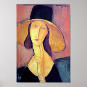 Frau mit Großhut, Modigliani Poster (Vorne)