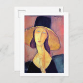 Frau mit Großhut, Modigliani Postkarte (Vorne/Hinten)